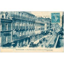 carte postale ancienne 44 SAINT-NAZAIRE. Rue Ville-es-Martin Hôtel de Bretagne 1927