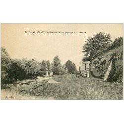 carte postale ancienne 44 SAINT-SEBASTIEN-LES-NANTES. Paysage à la Becque