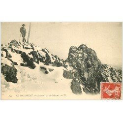 carte postale ancienne 38 BELLEDONNE. Randonneur au Sommet 1908