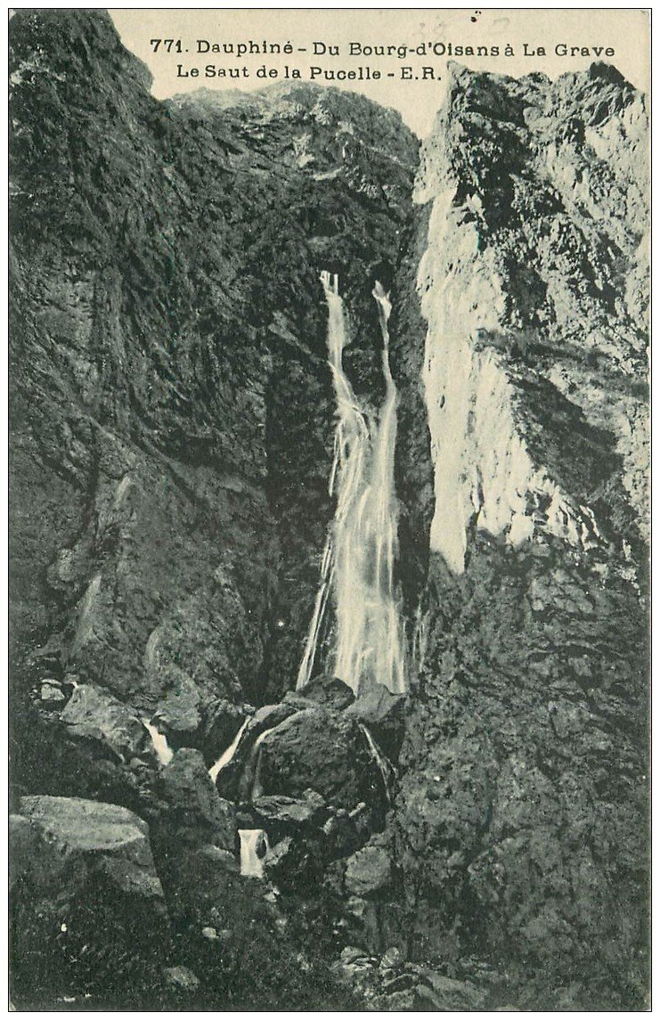 carte postale ancienne 38 BOURG D'OISANS. Saut de la Pucelle