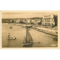 carte postale ancienne 06 NICE. Les Hôtels et Plongeoir en mer 1934