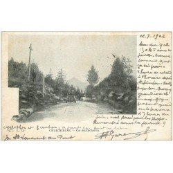 carte postale ancienne 38 CHARTREUSE. Col du Cucheron voiture ancienne 1902
