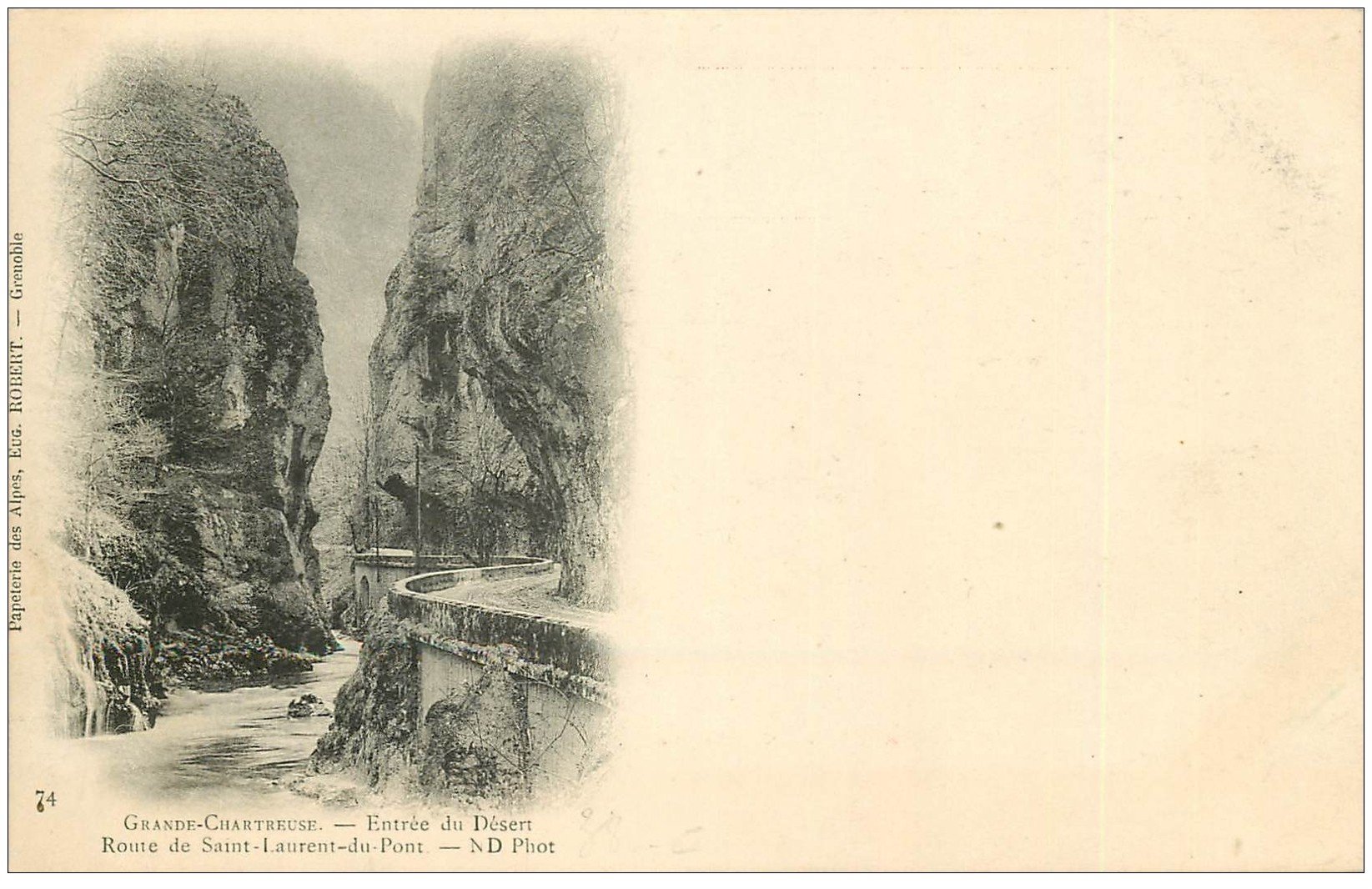 carte postale ancienne 38 CHARTREUSE. Désert Route Saint-Laurent-du-Pont vers 1900