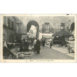 carte postale ancienne 06 NICE. Marché Brocante sur la Vieille Ville 1935