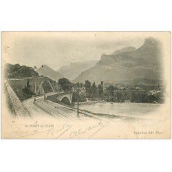 carte postale ancienne 38 CLAIX. Les Ponts, timbre de 1903