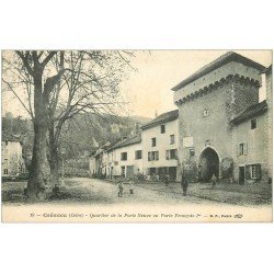 carte postale ancienne 38 CREMIEU. Quartiet Porte Neuve ou Porte François I°