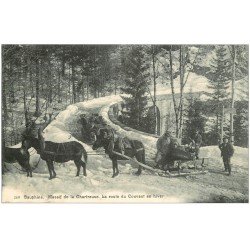 38 GRANDE CHARTREUSE. Traineaux Route du Couvent et voiture ancienne