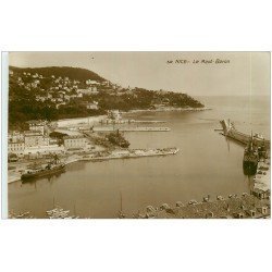 carte postale ancienne 06 NICE. Port et Mont Boron. Carte Photo émaillographie 1926