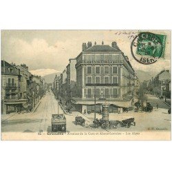carte postale ancienne 38 GRENOBLE. Avenue de la Gare et Alsace-Lorrainr 1908