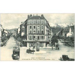 carte postale ancienne 38 GRENOBLE. Avenues Gare et Alsace-Lorraine