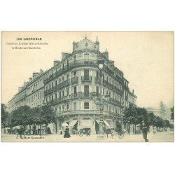 carte postale ancienne 38 GRENOBLE. Carrefour Alsace-Lorraine et Gambetta