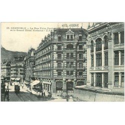 carte postale ancienne 38 GRENOBLE. Grand Hôtel Moderne rue Félix-Poulat