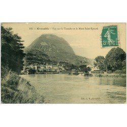 carte postale ancienne 38 GRENOBLE. Le Saint-Eynard et la Tronche 1915. Carte émaillographie