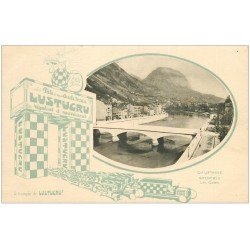 carte postale ancienne 38 GRENOBLE. Les Quais. Publicité Lustucru