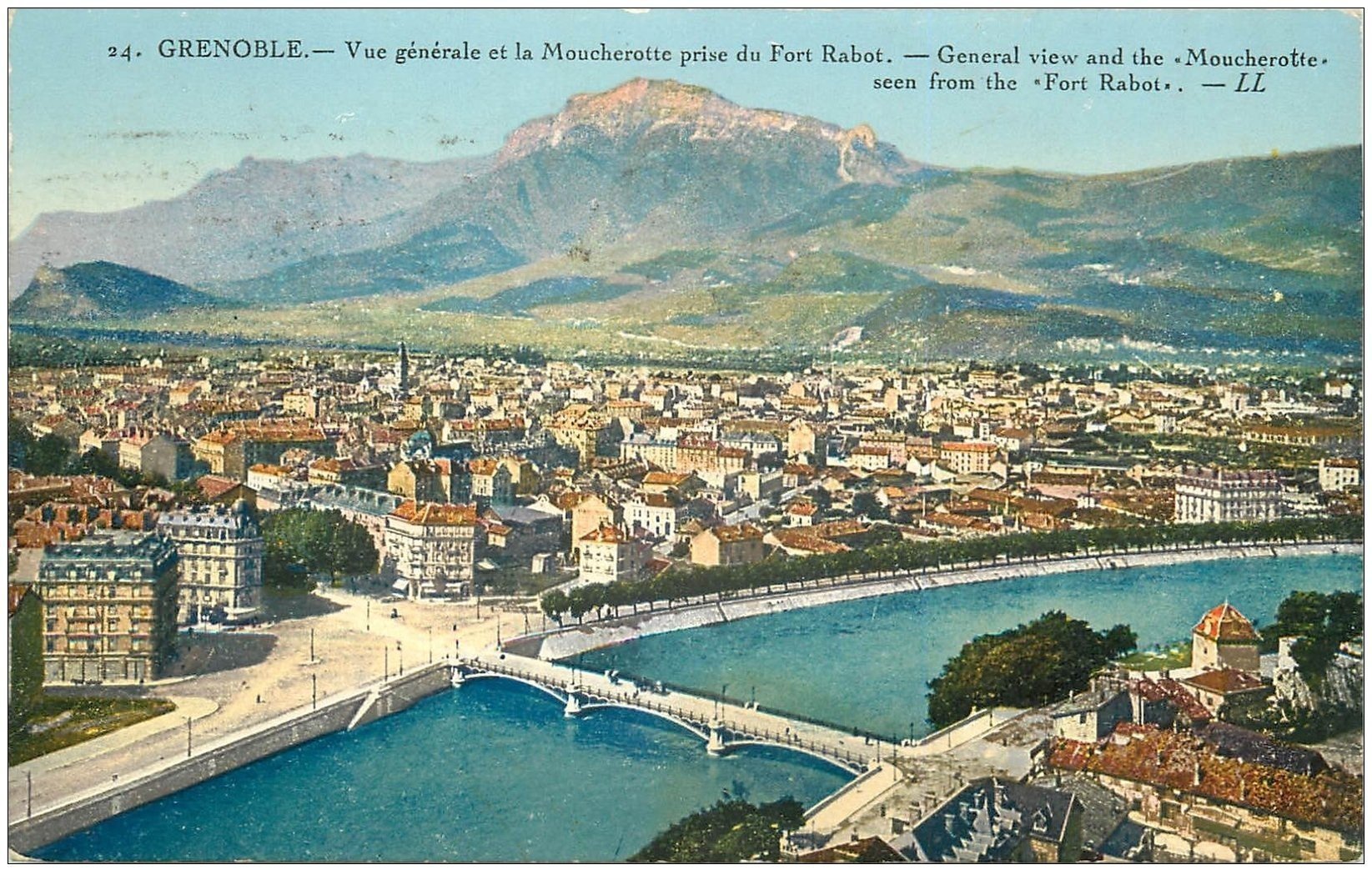 Grenoble - Le Fort Rabot et le Téléphérique de la Bastille - Carte Grenoble - Le Fort Rabot et le Téléphérique de la Bastille - Carte
