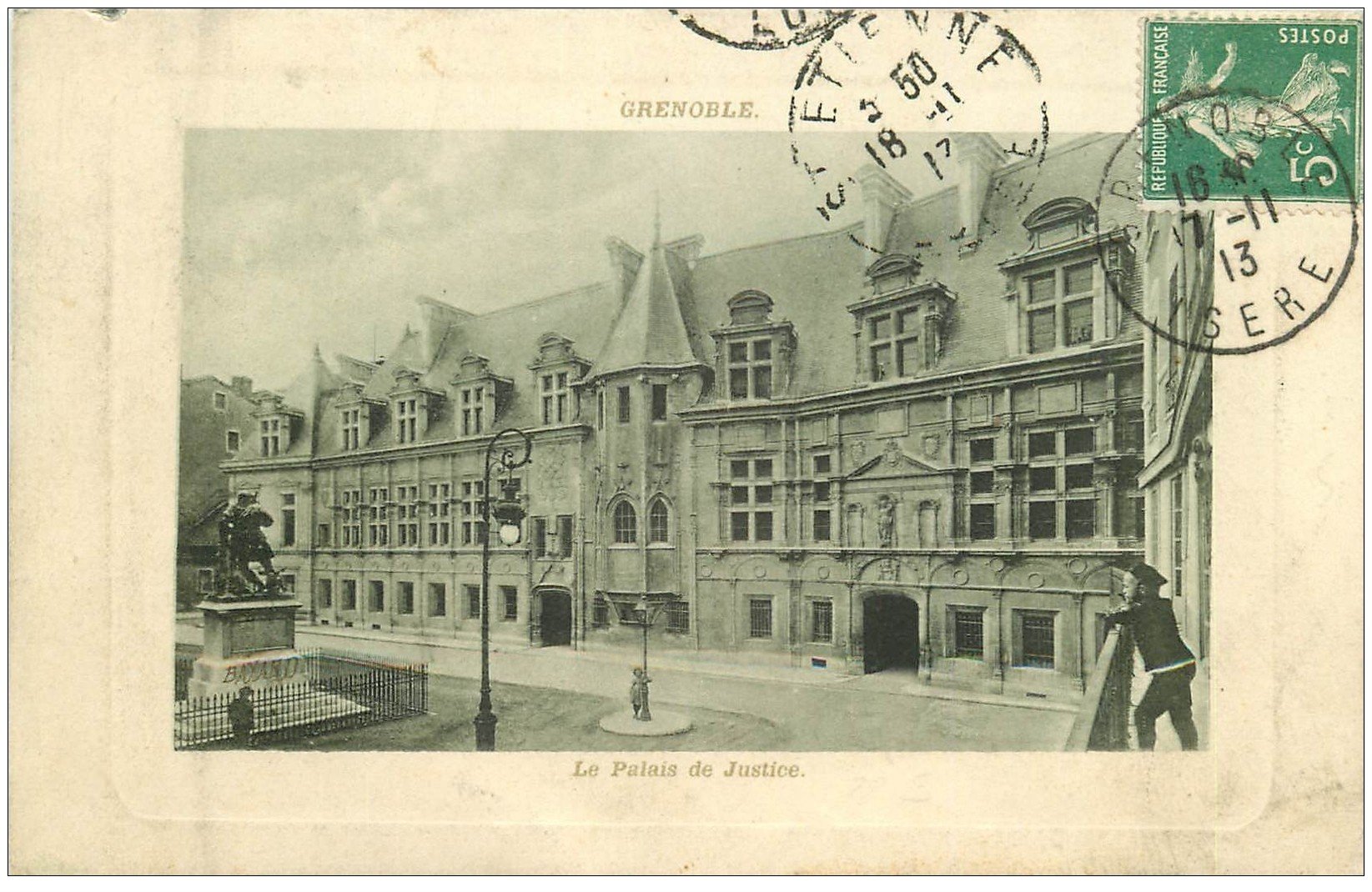 carte postale ancienne 38 GRENOBLE. Palais de Justice 1913