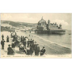 carte postale ancienne 06 NICE. Promenade des anglais et Jetée Promenade 1903