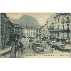 carte postale ancienne 38 GRENOBLE. Place Grenette 1924. n°30