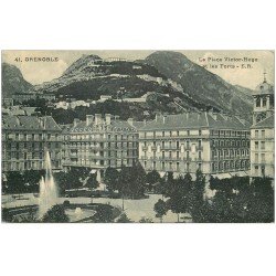 carte postale ancienne 38 GRENOBLE. Place Victor-Hugo 1929 timbre Tuberculose