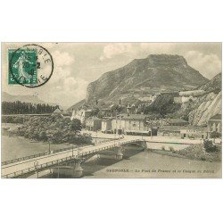 carte postale ancienne 38 GRENOBLE. Pont de France et Casque Néron 1910