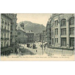 carte postale ancienne 38 GRENOBLE. Rues Félix-Poulat et Molière