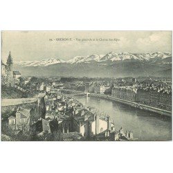 carte postale ancienne 38 GRENOBLE. Vue et Chaîne des Alpes