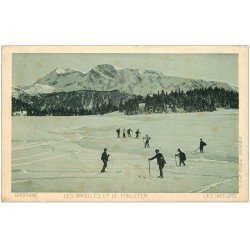 carte postale ancienne 38 LES ARCELLES ET LE TAILLEFER. Les Skieurs