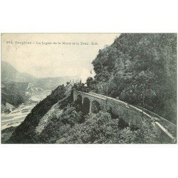 carte postale ancienne 38 LIGNE DE LA MURE. Train sur le Drac