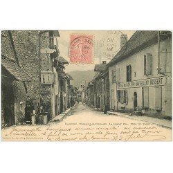 carte postale ancienne 38 MONESTIER DE CLERMONT. Grand'Rue 1903 Hôtel du Lion d'Or
