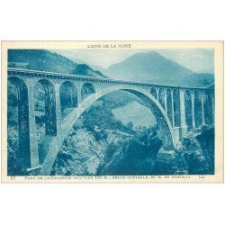 carte postale ancienne 38 PONT DE LA ROIZONNE. Arche ligne de la Mure 1923