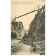 carte postale ancienne 38 Route de la Mure à Mens. Pont suspendu