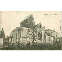 02 AUBIGNY. Enfants devant l'Eglise