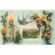 carte postale ancienne 06 NOTRE-DAME DE LAGHET. Souvenir Hirondelle et Fleurs
