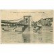 carte postale ancienne 38 VIENNE. Pont suspendu 1911 et Cathédrale