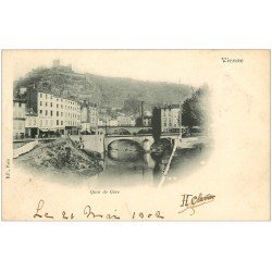 carte postale ancienne 38 VIENNE. Quai de Gère. Timbre 1 Centime 1902