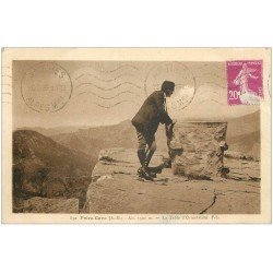 carte postale ancienne 06 PEIRA CAVA. La Table d'Orientation 1936
