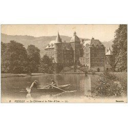 carte postale ancienne 38 VIZILLE. Le Château et Pièce d'Eau
