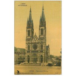 carte postale ancienne 38 VOIRON. Eglise Saint-Bruno. Carte toilée