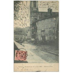 carte postale ancienne 38 VOIRON. Maison Fière 1904. Inondations de 1897