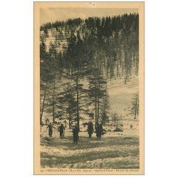 carte postale ancienne 06 PEIRA CAVA. Retour des Skieurs Sports d'hiver