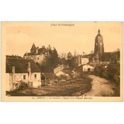 carte postale ancienne 39 ARBOIS. La Cuisance Eglise et Château Bontemps