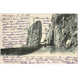 carte postale ancienne 06 ROCHER DE LA GALERE. Route Nouvelle Corniche 1904