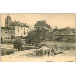 39 DOLE. Ecluse, Barrage et Ecole Jeanne d'Arc. Pêcheurs à la ligne