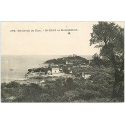 carte postale ancienne 06 SAINT-JEAN et SAINT-HOSPICE. Le Port. 1914 Chasseurs Alpins Tampon Militaire