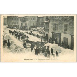 carte postale ancienne 39 MOREZ. Chasse-neige dans Grande-Rue 1904