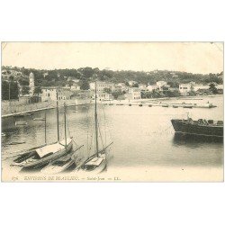carte postale ancienne 06 SAINT-JEAN. Bateaux et Voiliers dans le Port 1905