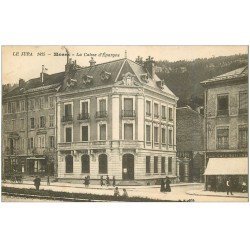 carte postale ancienne 39 MOREZ. La Caisse d'Epargne 1930 Café National