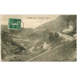 carte postale ancienne 39 MOREZ. Train les quatre Viaducs 1913