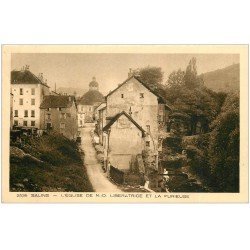 carte postale ancienne 39 SALINS-LES-BAINS. Eglise et la Furieuse