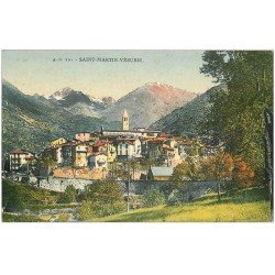 carte postale ancienne 06 SAINT-MARTIN-VESUBIE. Le Village en couleurs